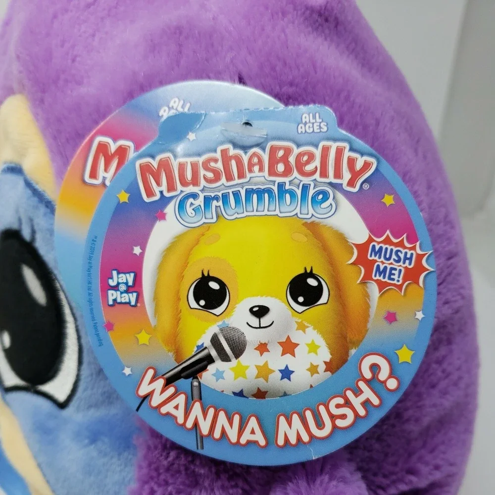 Mushabelly Grumble Purple Sloth with‎ Huggable squeaky noise New With Tags Read